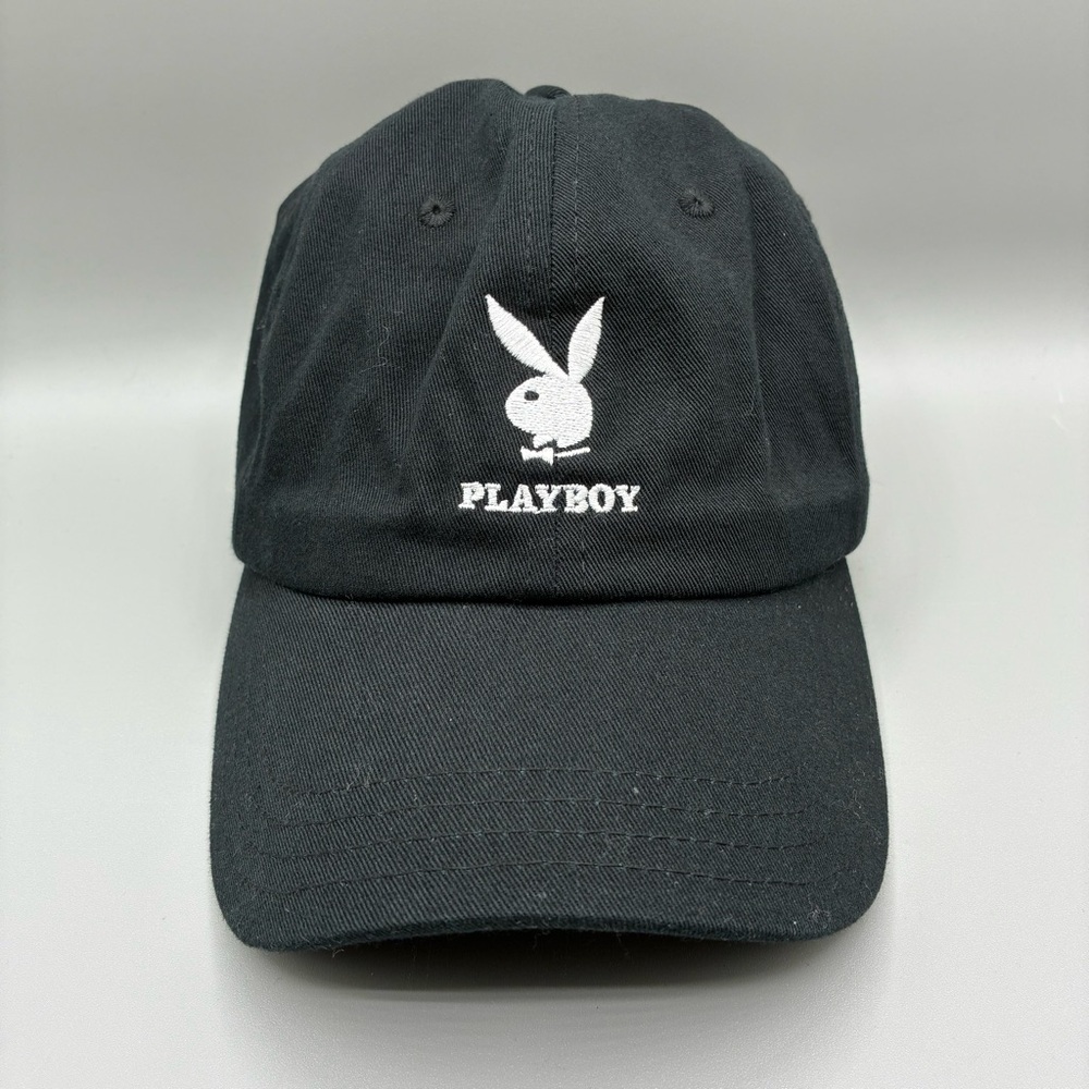 Playboy Adult Adjustable Trucker Cap Black Logo Casual Hat